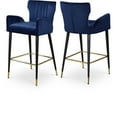 thumbnail image 1 of Meridian Furniture Luxe 28"H Velvet Counter Stool in Navy (Set of 2), 1 of 5