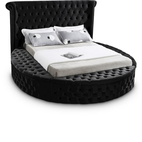 Meridian Furniture Luxus Black Velvet Queen Bed