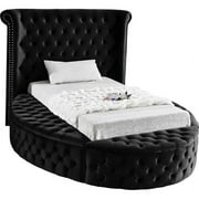 Meridian Furniture Luxus Black Velvet Twin Bed