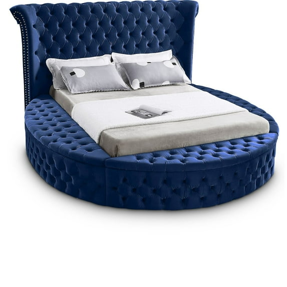 Meridian Furniture Luxus Navy Velvet Full Bed