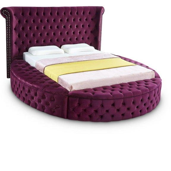 Meridian Furniture Luxus Purple Velvet Full Bed