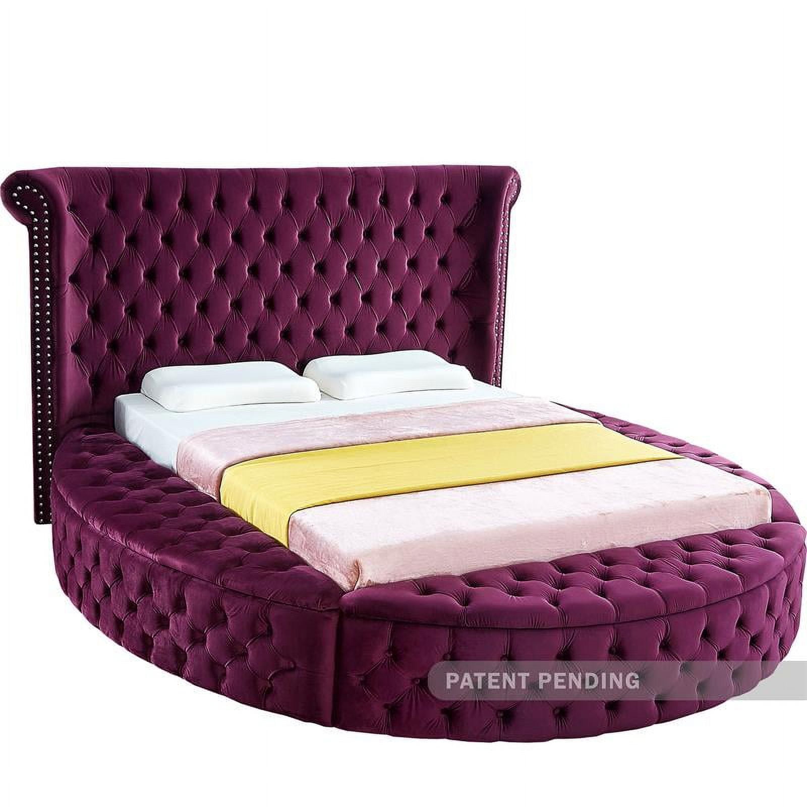 Meridian Furniture Luxus Purple Velvet Queen Bed