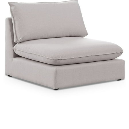 Meridian Furniture Mackenzie Beige Durable Linen Textured Armless