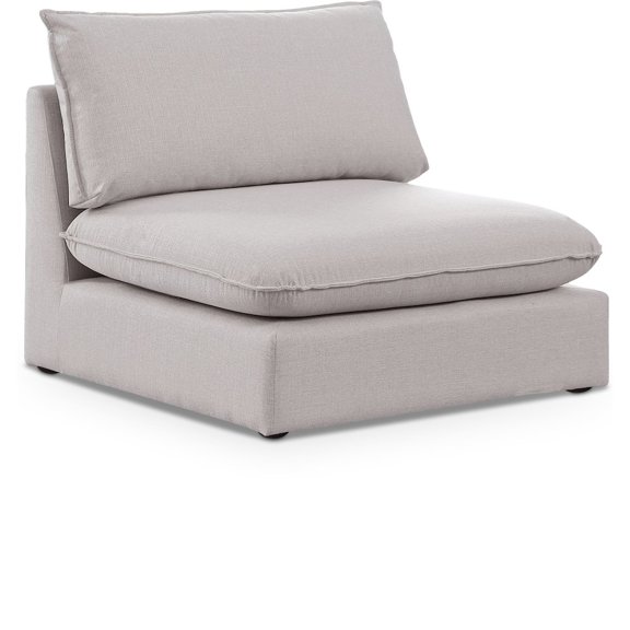 Meridian Furniture Mackenzie Beige Durable Linen Textured Armless