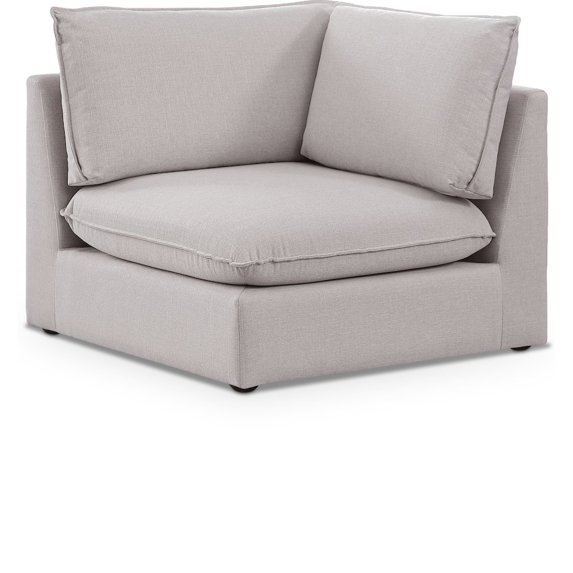 Meridian Furniture Mackenzie Beige Durable Linen Textured Corner