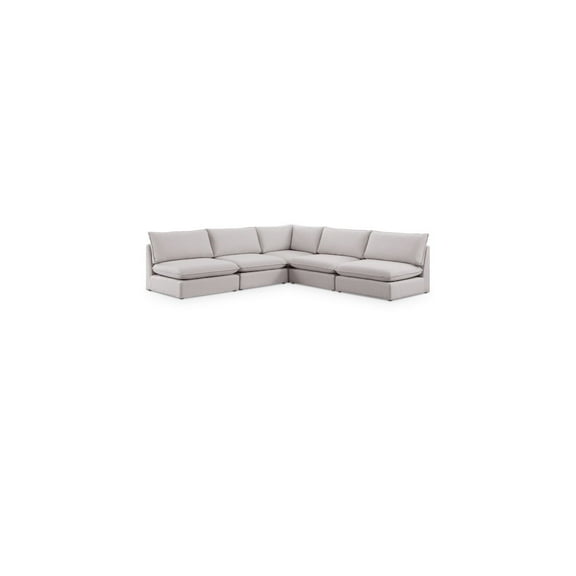 Meridian Furniture Mackenzie Beige Durable Linen Textured Modular Sectional