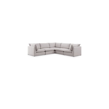 Meridian Furniture Mackenzie Beige Durable Linen Textured Modular Sectional