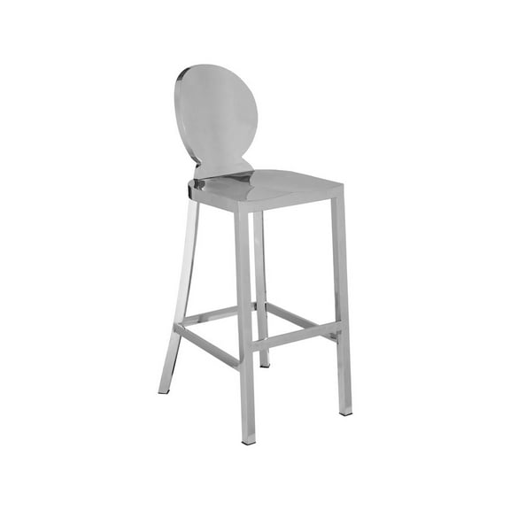 Meridian Furniture Maddox 29"H Stainless Steel Bar Stool in Chrome
