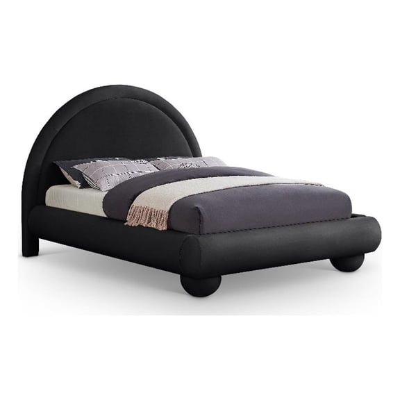 Meridian Furniture Madrid Black Velvet Full Bed