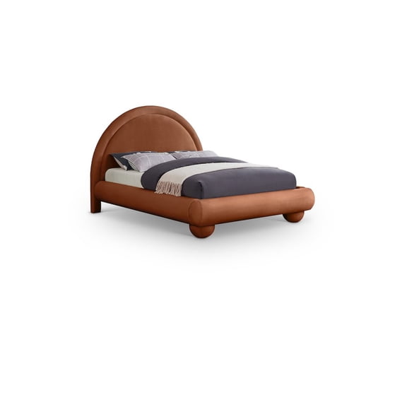 Meridian Furniture Madrid Cognac Velvet King Bed