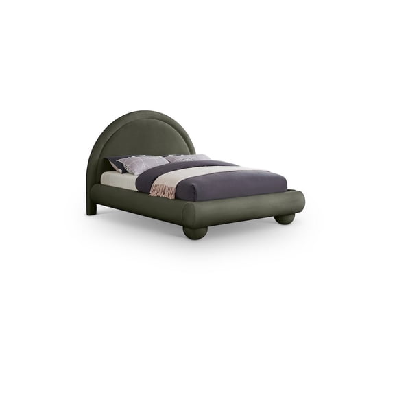 Meridian Furniture Madrid Green Velvet Queen Bed