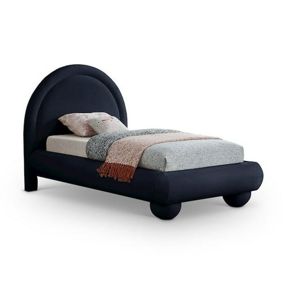 Meridian Furniture Madrid Navy Velvet Twin Bed