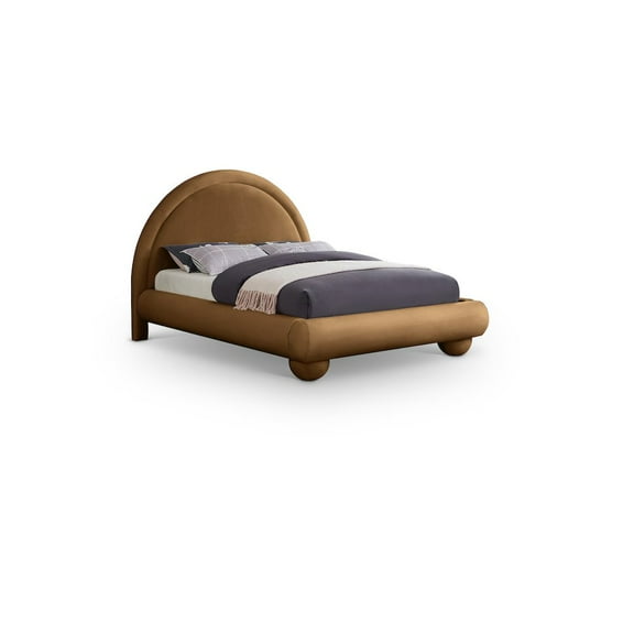 Meridian Furniture Madrid Saddle Velvet Queen Bed