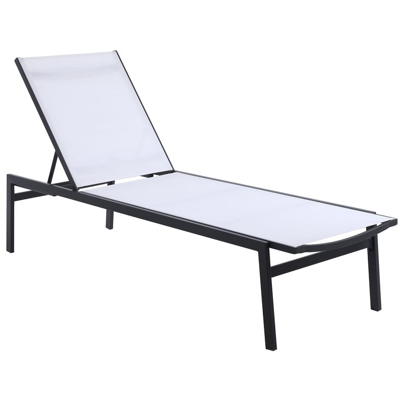 Maldives - Water Resistant Outdoor Patio Adjustable Sun Chaise Lounge Chair With White Base