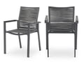thumbnail image 1 of Meridian Furniture Maldives Grey Rope Fabric Outdoor Patio Dining Arm Chair, 1 of 11