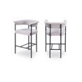 thumbnail image 1 of Meridian Furniture Malin Grey Linen Textured Fabric Counter Stool (Set of 2), 1 of 8