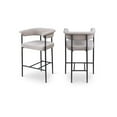 thumbnail image 1 of Meridian Furniture Malin Taupe Linen Textured Fabric Counter Stool (Set of 2), 1 of 8