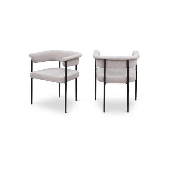 Meridian Furniture Malin Taupe Linen Textured Fabric Dining Chair (Set of 2)