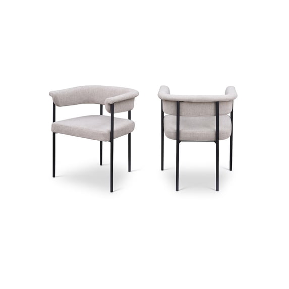 Meridian Furniture Malin Taupe Linen Textured Fabric Dining Chair (Set of 2)