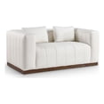 thumbnail image 1 of Meridian Furniture Mallina Cream Vegan Leather Loveseat, 1 of 7