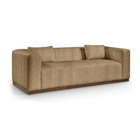 Meridian Furniture Mallina Tan Vegan Leather Sofa