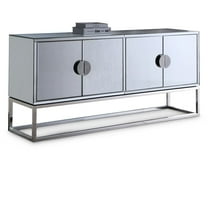 Meridian Furniture Marbella Solid Wood Sideboard/Buffet in Chrome