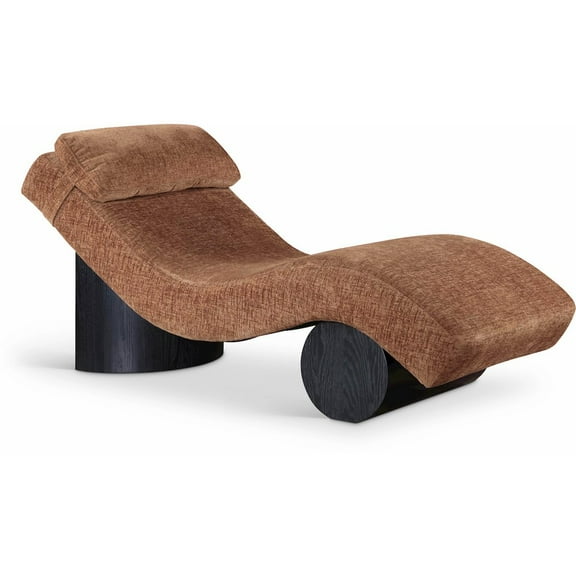 Meridian Furniture Marcella Cognac Polyester Chaise Lounge