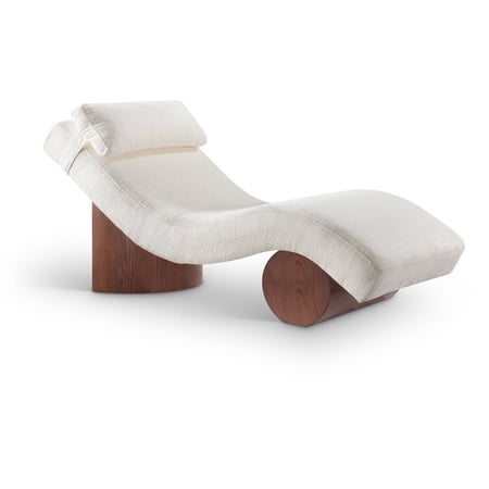 Meridian Furniture Marcella Cream Fabric Upholstered Chaise Lounge