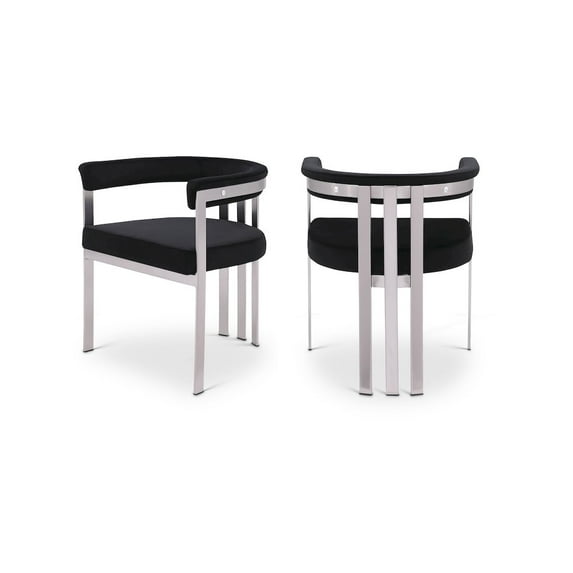 Meridian Furniture Marcello Black Velvet Dining Chair (Set of 2)