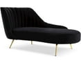 thumbnail image 1 of Meridian Furniture Margo Black Velvet Chaise, 1 of 4