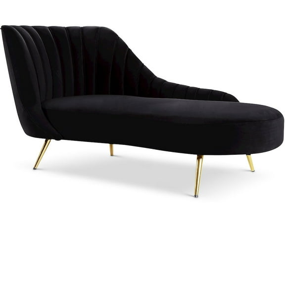 Meridian Furniture Margo Black Velvet Chaise