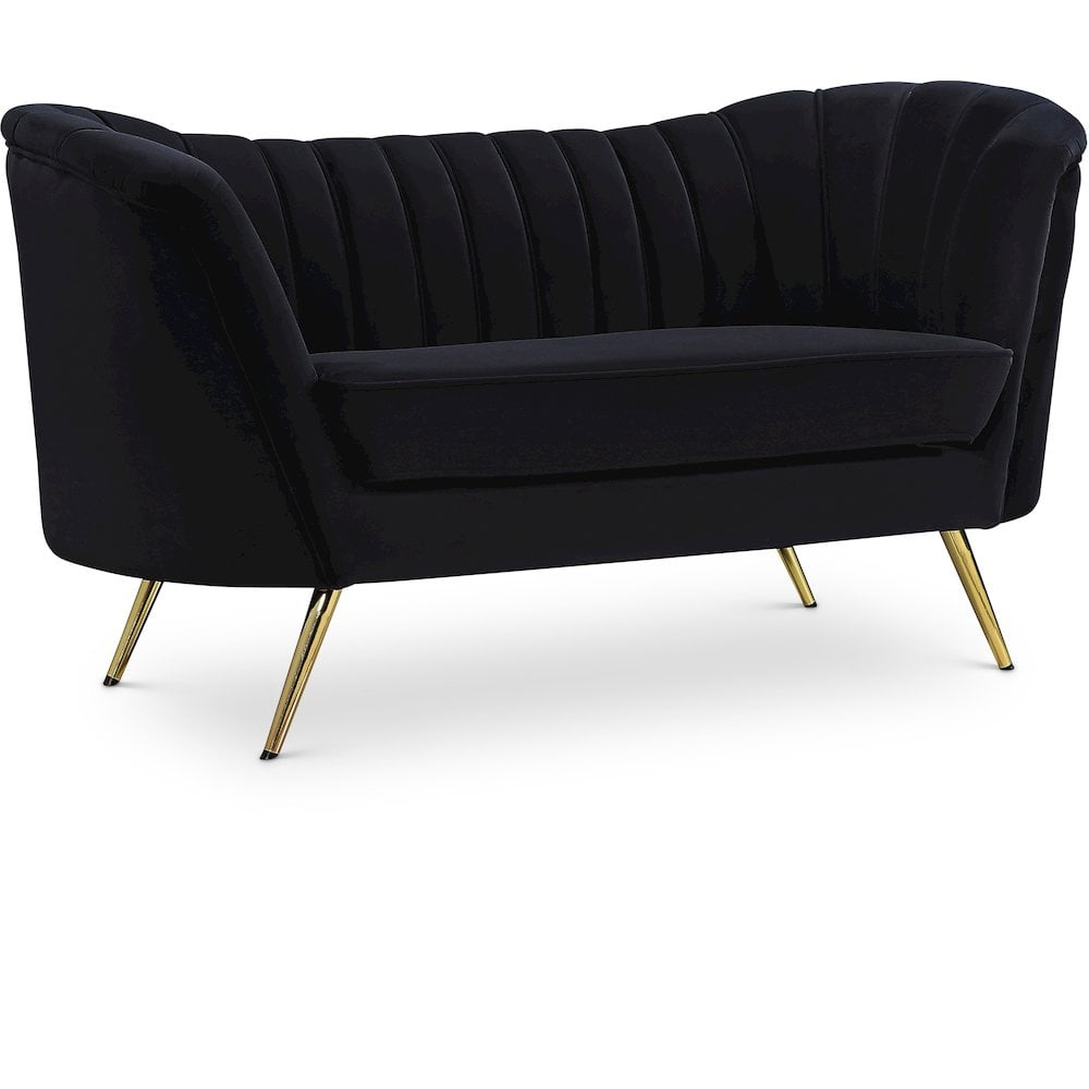 Meridian Furniture Margo Black Velvet Loveseat