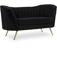 thumbnail image 1 of Meridian Furniture Margo Black Velvet Loveseat, 1 of 6