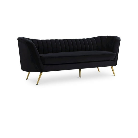 Meridian Furniture Margo Black Velvet Sofa