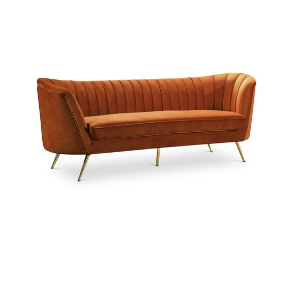 Meridian Furniture Margo Cognac Velvet Sofa