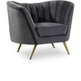 thumbnail image 1 of Meridian Furniture Margo Grey Velvet Chair, 1 of 6
