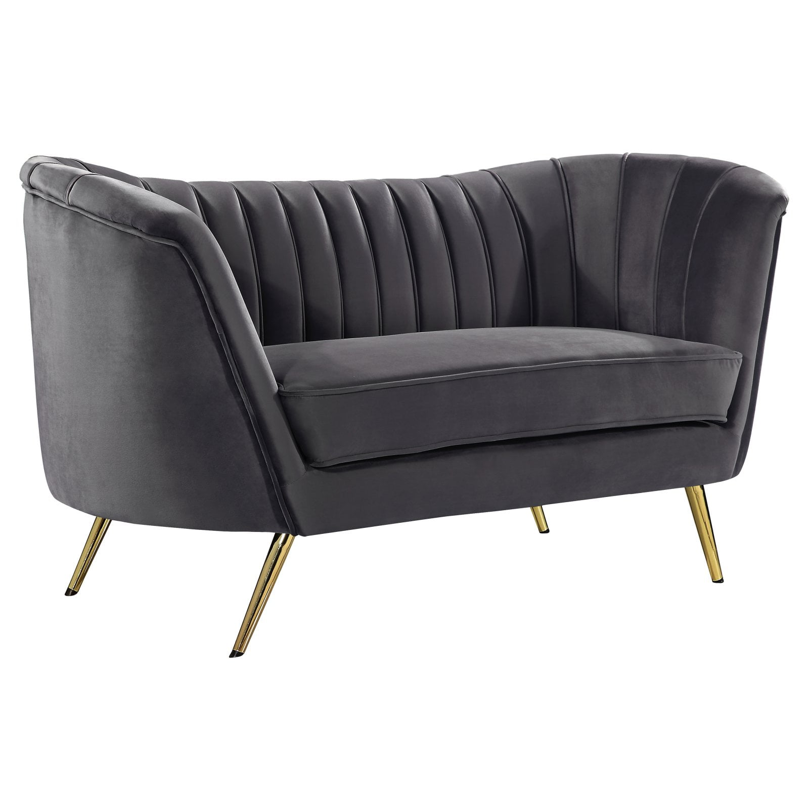Meridian Furniture Margo Grey Velvet Loveseat