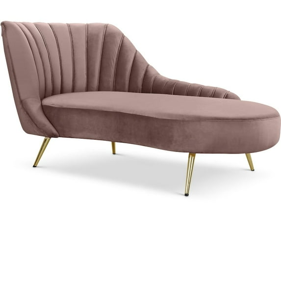 Meridian Furniture Margo Pink Velvet Chaise