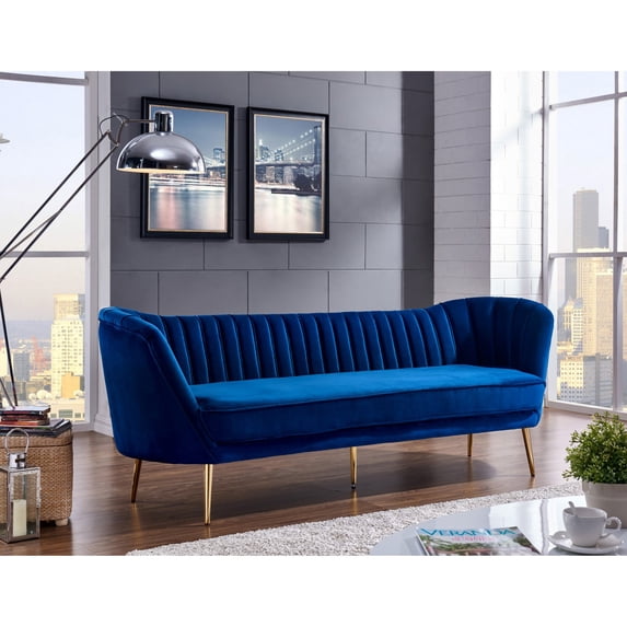 Meridian Furniture Margo Pink Velvet Sofa