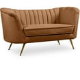 thumbnail image 1 of Meridian Furniture Margo Saddle Velvet Loveseat, 1 of 7