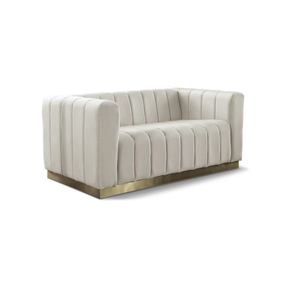 Meridian Furniture Marlon Cream Velvet Loveseat