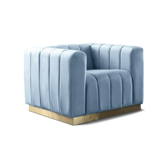 Meridian Furniture Marlon Sky Blue Velvet Chair
