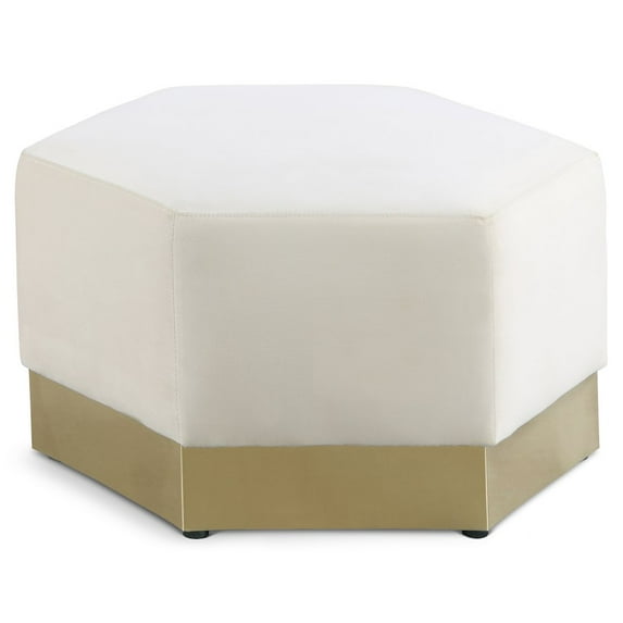 Meridian Furniture Marquis Cream Velvet Ottoman