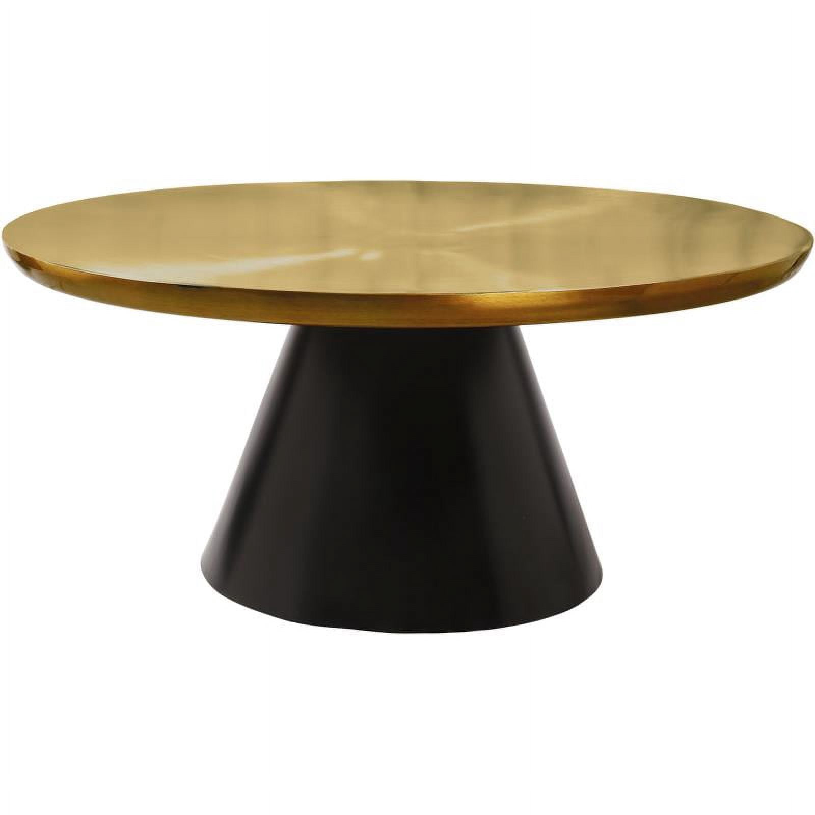 Meridian Furniture Martini 36" Iron Coffee Table in Brushed Gold/Matte Black