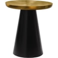 thumbnail image 1 of Meridian Furniture Martini Brushed Gold Metal End Table with Matte Black Base, 1 of 5