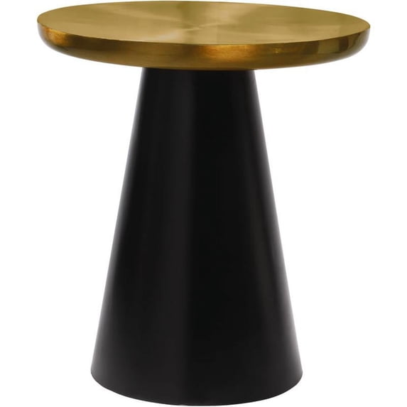 Meridian Furniture Martini Brushed Gold Metal End Table with Matte Black Base