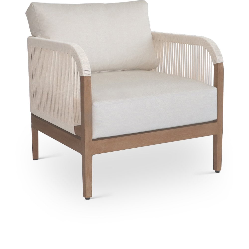 Meridian Furniture Maui Cream Resilient Fabric Outdoor Patio Chair