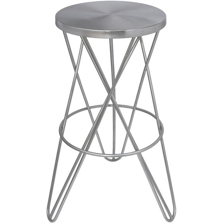 Meridian Furniture Mercury Bar Stool - Silver Meridian Furniture Mercury Bar Stool - Silver