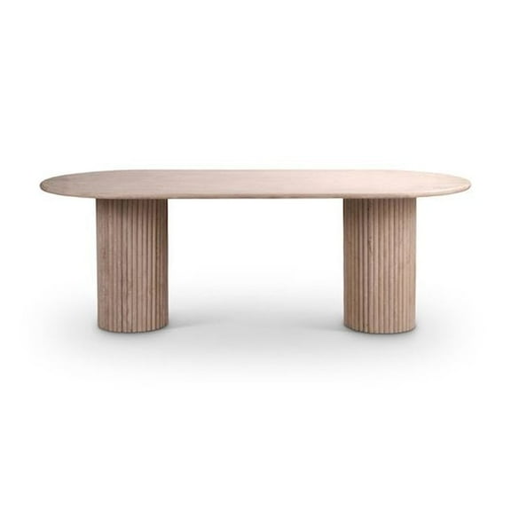 Meridian Furniture Messina Beige Travertine Dining Table