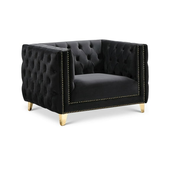 Meridian Furniture Michelle Black Velvet Chair